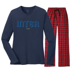 Cool Inter Milan 1908 Soccer Team Women's Long Sleeve Flannel Pajama Set 