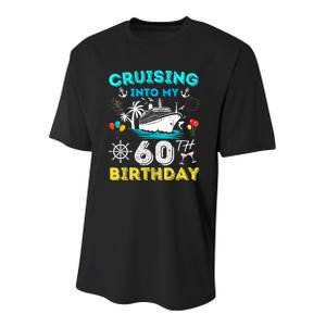 Cruising Into My 60th Birthday Cruise 60 Years Old Ship Trip Youth Performance Sprint T-Shirt