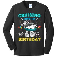 Cruising Into My 60th Birthday Cruise 60 Years Old Ship Trip Kids Long Sleeve Shirt