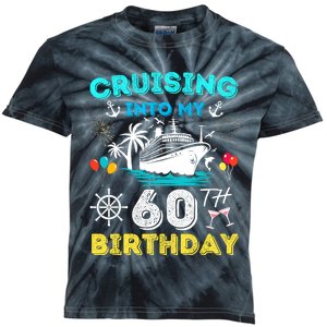 Cruising Into My 60th Birthday Cruise 60 Years Old Ship Trip Kids Tie-Dye T-Shirt