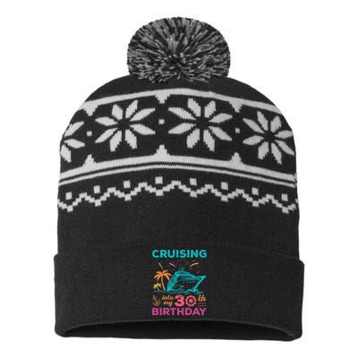 Cruising Into My 30th Birthday Party My Birthday Cruise USA-Made Snowflake Beanie