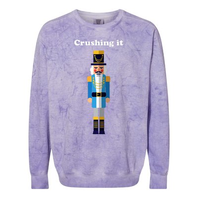 Crushing It Nutcracker Christmas Ugly Sweater Winner Colorblast Crewneck Sweatshirt