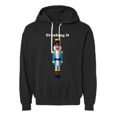 Crushing It Nutcracker Christmas Ugly Sweater Winner Garment-Dyed Fleece Hoodie