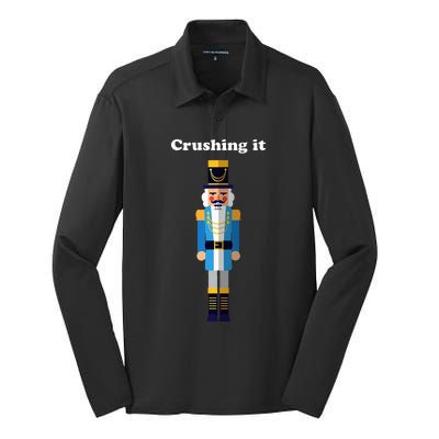 Crushing It Nutcracker Christmas Ugly Sweater Winner Silk Touch Performance Long Sleeve Polo