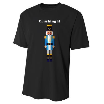 Crushing It Nutcracker Christmas Ugly Sweater Winner Performance Sprint T-Shirt