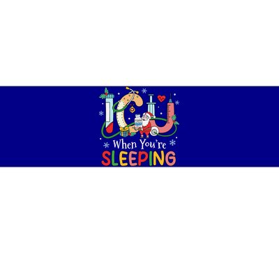 Christmas ICU Nurse Crew Santa ICU When Your're Sleeping  Bumper Sticker