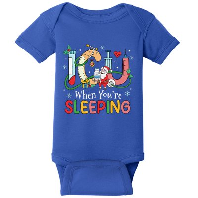 Christmas ICU Nurse Crew Santa ICU When Your're Sleeping  Baby Bodysuit