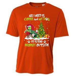 Christmas I Need Is Coffee And My English Bulldog Dog Xmas Cute Gift Cooling Performance Crew T-Shirt