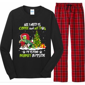 Christmas I Need Is Coffee And My English Bulldog Dog Xmas Cute Gift Long Sleeve Pajama Set