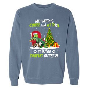 Christmas I Need Is Coffee And My English Bulldog Dog Xmas Cute Gift Garment-Dyed Sweatshirt