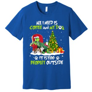 Christmas I Need Is Coffee And My English Bulldog Dog Xmas Cute Gift Premium T-Shirt