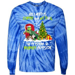 Christmas I Need Is Coffee And My English Bulldog Dog Xmas Cute Gift Tie-Dye Long Sleeve Shirt