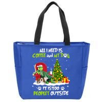 Christmas I Need Is Coffee And My English Bulldog Dog Xmas Cute Gift Zip Tote Bag