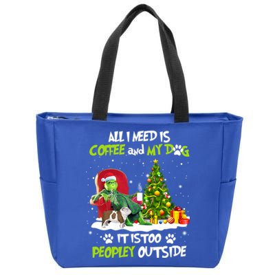 Christmas I Need Is Coffee And My English Bulldog Dog Xmas Cute Gift Zip Tote Bag