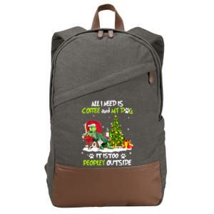 Christmas I Need Is Coffee And My English Bulldog Dog Xmas Cute Gift Cotton Canvas Backpack