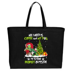 Christmas I Need Is Coffee And My English Bulldog Dog Xmas Cute Gift Cotton Canvas Jumbo Tote