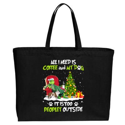 Christmas I Need Is Coffee And My English Bulldog Dog Xmas Cute Gift Cotton Canvas Jumbo Tote