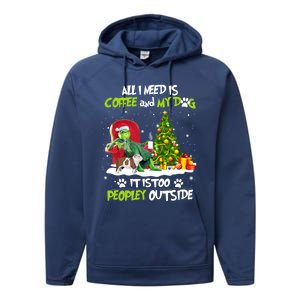 Christmas I Need Is Coffee And My English Bulldog Dog Xmas Cute Gift Performance Fleece Hoodie