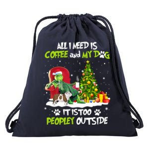 Christmas I Need Is Coffee And My English Bulldog Dog Xmas Cute Gift Drawstring Bag