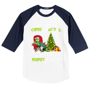 Christmas I Need Is Coffee And My English Bulldog Dog Xmas Cute Gift Baseball Sleeve Shirt