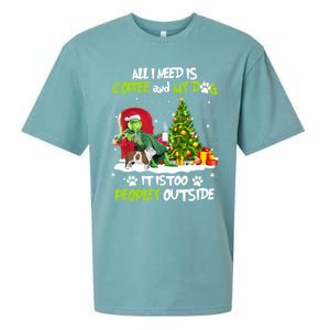 Christmas I Need Is Coffee And My English Bulldog Dog Xmas Cute Gift Sueded Cloud Jersey T-Shirt