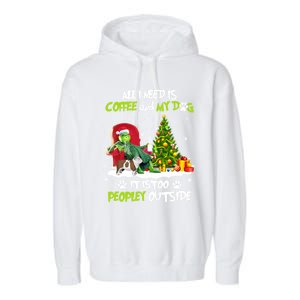 Christmas I Need Is Coffee And My English Bulldog Dog Xmas Cute Gift Garment-Dyed Fleece Hoodie