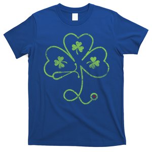 Cute Irish Nurse St Patricks Day Gift Stethoscope Heartbeat Cool Gift T-Shirt