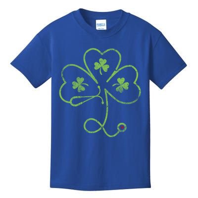 Cute Irish Nurse St Patricks Day Gift Stethoscope Heartbeat Cool Gift Kids T-Shirt