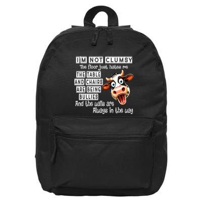 Cow IM Not Clumsy The Floor Just Hates Me The Table 16 in Basic Backpack