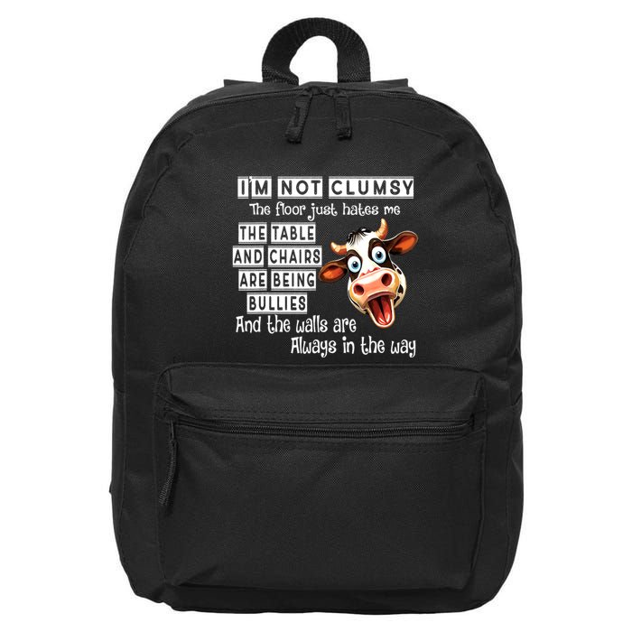 Cow IM Not Clumsy The Floor Just Hates Me The Table 16 in Basic Backpack