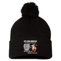Cow IM Not Clumsy The Floor Just Hates Me The Table Pom Pom 12in Knit Beanie