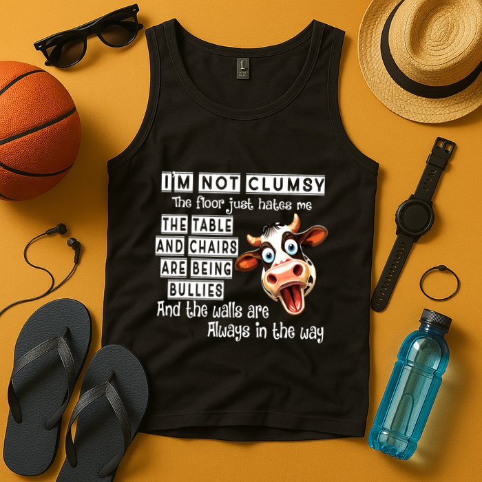 Cow IM Not Clumsy The Floor Just Hates Me The Table Tank Top