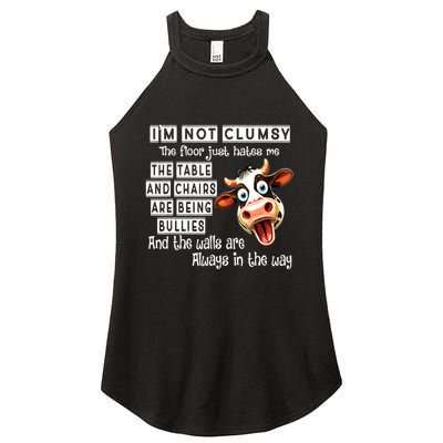 Cow IM Not Clumsy The Floor Just Hates Me The Table Women's Perfect Tri Rocker Tank