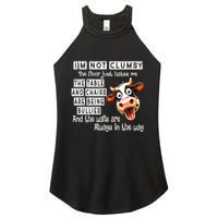 Cow IM Not Clumsy The Floor Just Hates Me The Table Women's Perfect Tri Rocker Tank