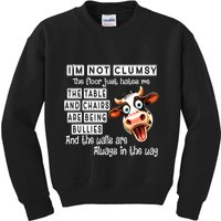 Cow IM Not Clumsy The Floor Just Hates Me The Table Kids Sweatshirt