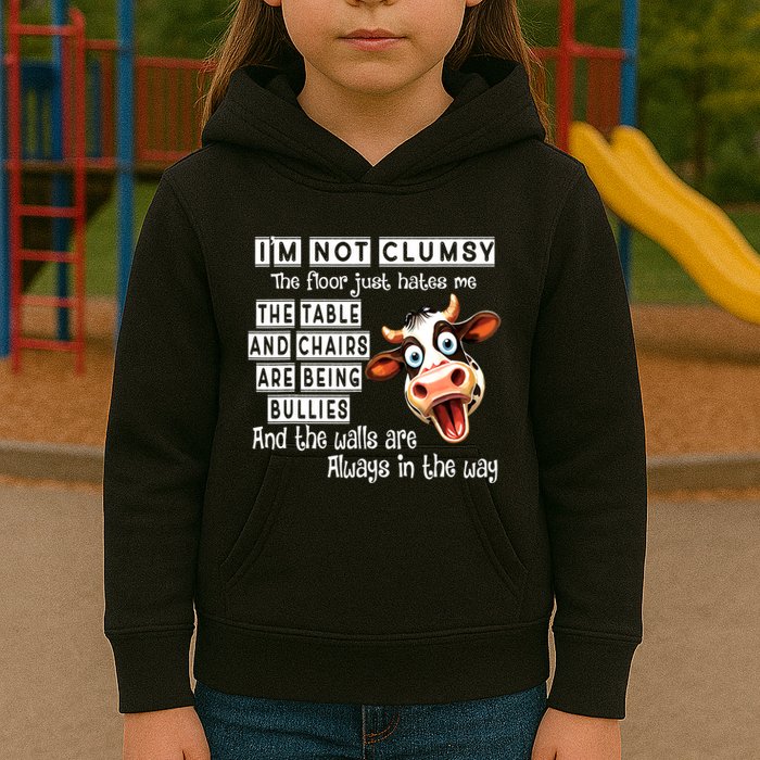 Cow IM Not Clumsy The Floor Just Hates Me The Table Kids Hoodie
