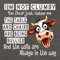 Cow IM Not Clumsy The Floor Just Hates Me The Table Cotton Canvas Backpack
