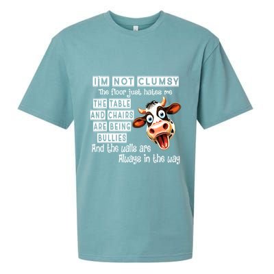 Cow IM Not Clumsy The Floor Just Hates Me The Table Sueded Cloud Jersey T-Shirt