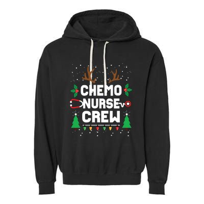 Chemo Infusion Nurse Cute Christmas Gnomes Oncology Nurse Long Sleeve Garment-Dyed Fleece Hoodie