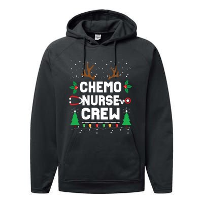 Chemo Infusion Nurse Cute Christmas Gnomes Oncology Nurse Long Sleeve Performance Fleece Hoodie