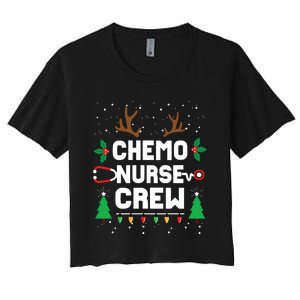 Chemo Infusion Nurse Cute Christmas Gnomes Oncology Nurse Long Sleeve Women's Crop Top Tee