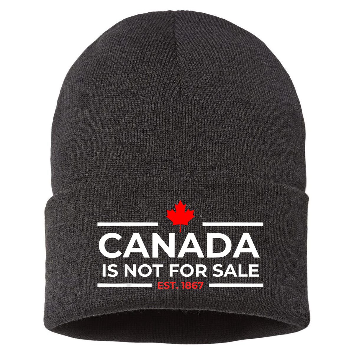 Canada Is Not For Sale 1867 Funny Sustainable Knit Beanie
