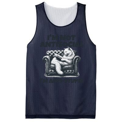 Cat Im Not Antisocial Im Anti Stupid Bw Mesh Reversible Basketball Jersey Tank