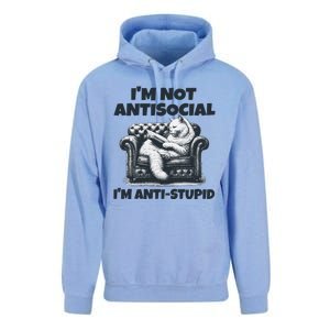 Cat Im Not Antisocial Im Anti Stupid Bw Unisex Surf Hoodie