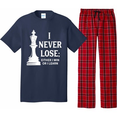 Chess I Never Lose Either I Win Or I Learn Chess Player Pajama Set