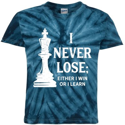 Chess I Never Lose Either I Win Or I Learn Chess Player Kids Tie-Dye T-Shirt