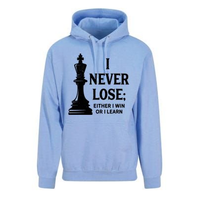 Chess I Never Lose Either I Win Or I Learn Chess Player Unisex Surf Hoodie