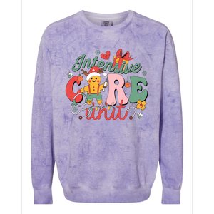 Christmas Icu Nurse Hospital Gingerbread Intensive Care Unit Colorblast Crewneck Sweatshirt