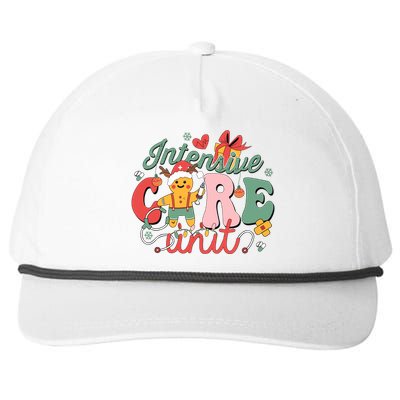 Christmas Icu Nurse Hospital Gingerbread Intensive Care Unit Snapback Five-Panel Rope Hat