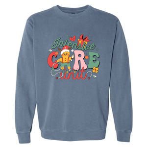 Christmas Icu Nurse Hospital Gingerbread Intensive Care Unit Garment-Dyed Sweatshirt